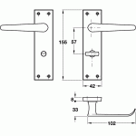 Polished Chrome Victorian Door Handles - Bathroom Lock Backplate